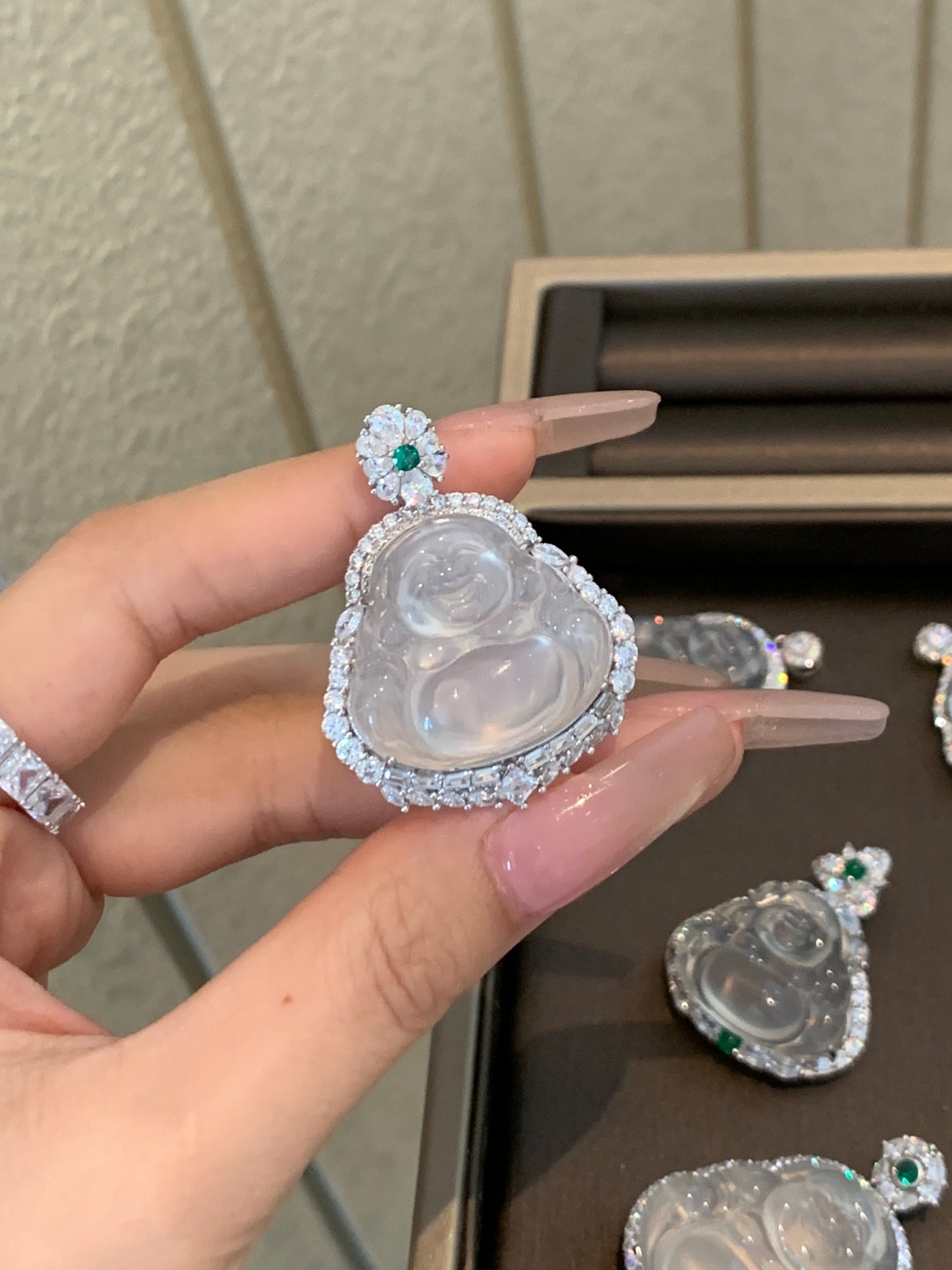 Natural Chalcedony Heavy - Craft Buddha Pendant