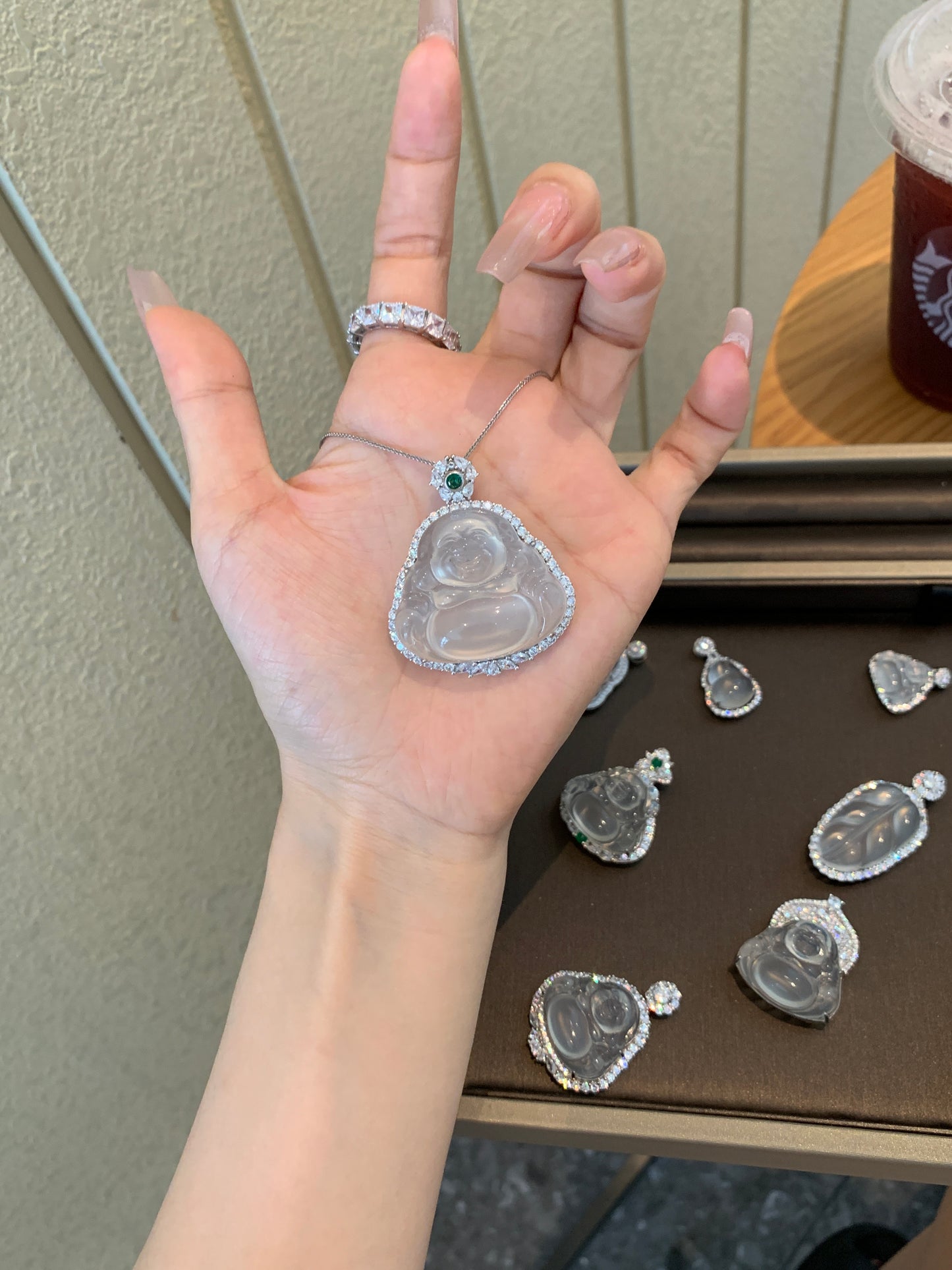 Natural Chalcedony Custom - made Buddha Pendant