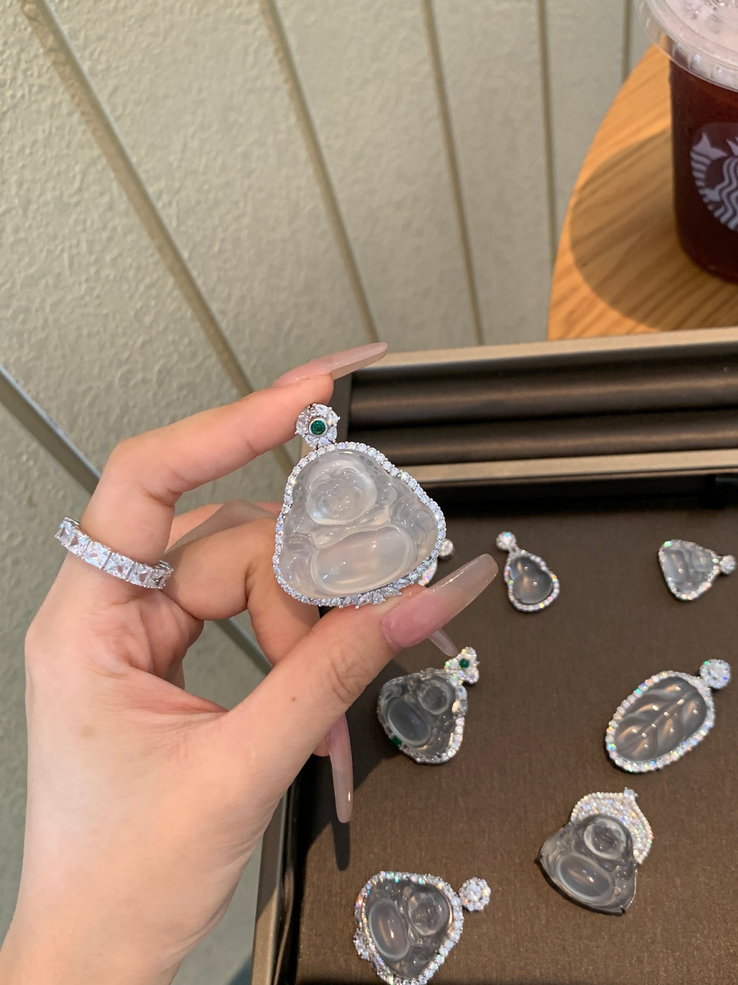 Natural Chalcedony Custom - made Buddha Pendant